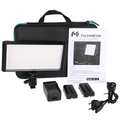 Falcon Eyes Bi-Color LED Lampe LED-Studiolampe Satz T6 inkl. Akku