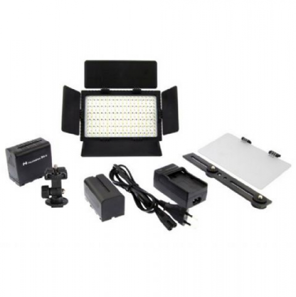 Falcon Eyes Bi-Color LED Kameralampe Set Dimmbar DV-216VC-K2 inkl. Akku